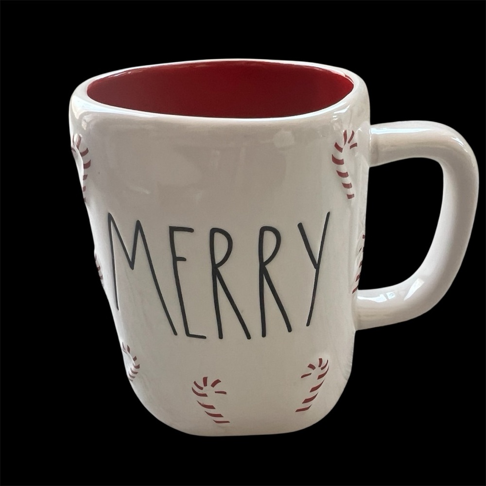 Rae Dunn "Merry " Candy Cane Ceramic Mug NEW W/O Tags